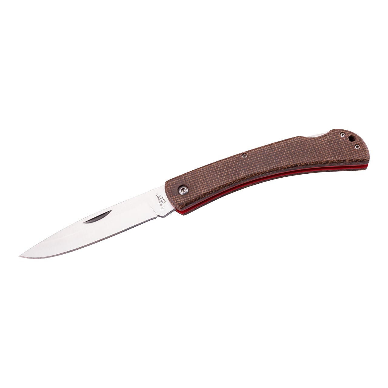 Taschenmesser, Stahl AISI 420, Leinenmicarta braun
