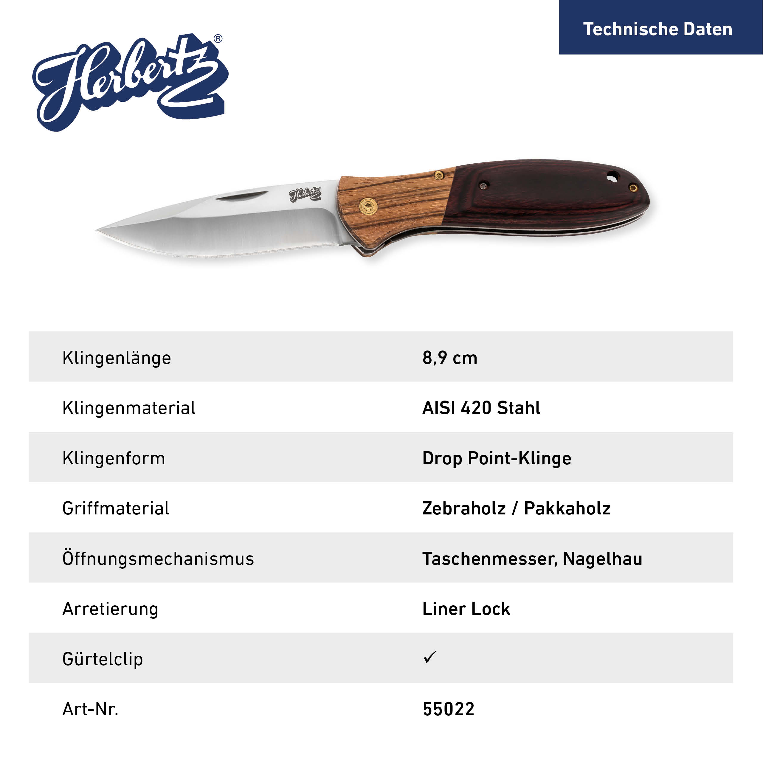 Taschenmesser, Holz
