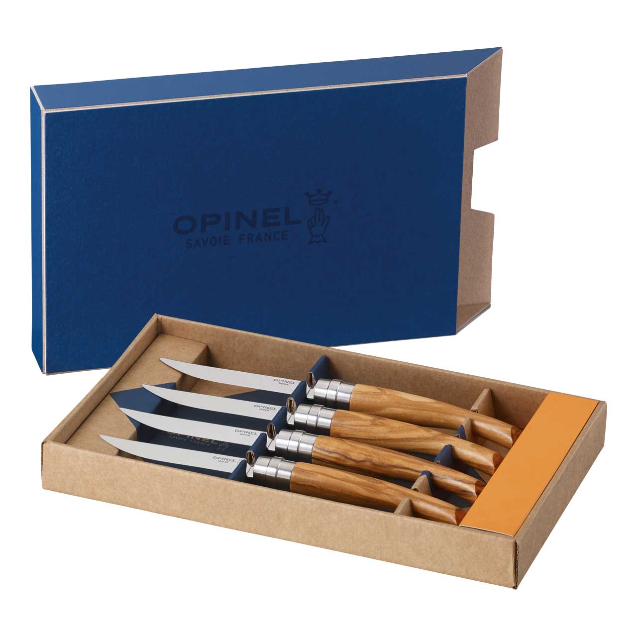 Steakmesser, 4er Set, Olivenholz