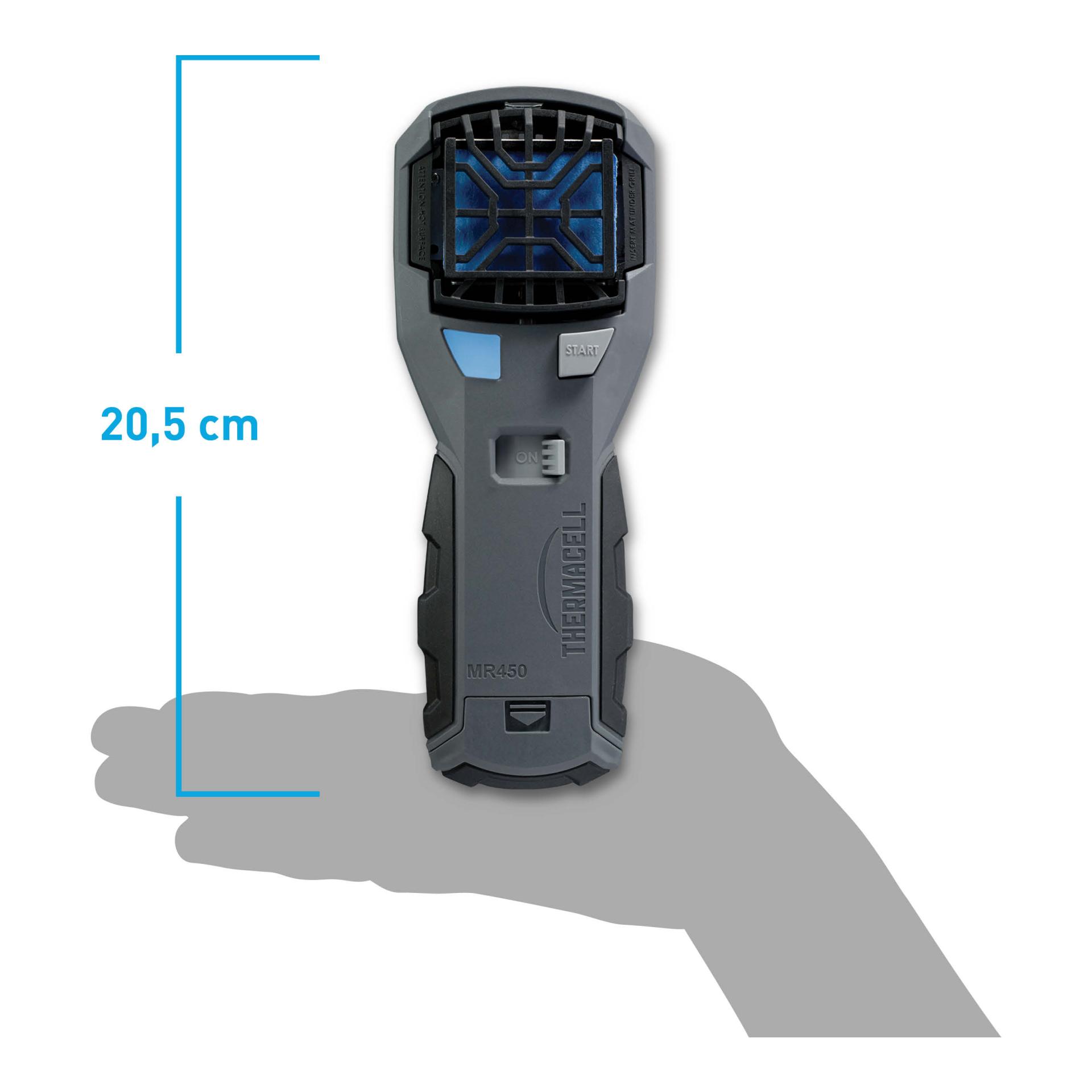 MR-450 Handgerät, grau, Mückenschutz, ZoneCheck, 20 Quadratmeter Schutzbereich, Clip, 12 Stunden