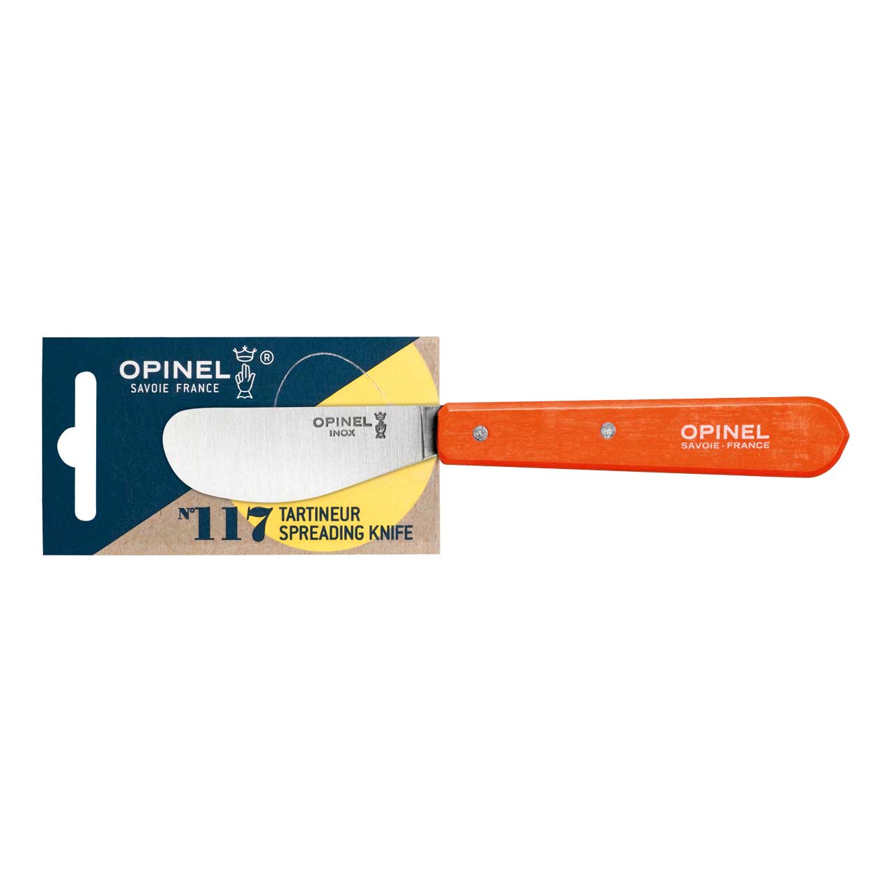 Aufstrichmesser No 117, rostfrei, Buche, orange