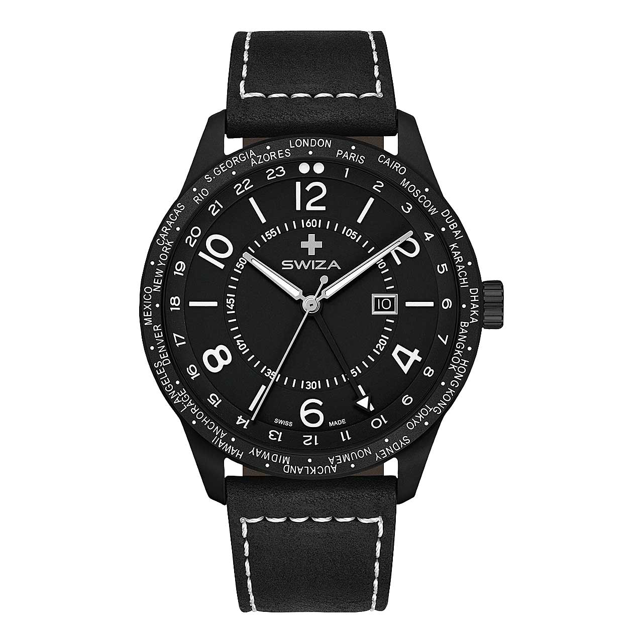Armbanduhr MAGNUS GMT PVD schwarz