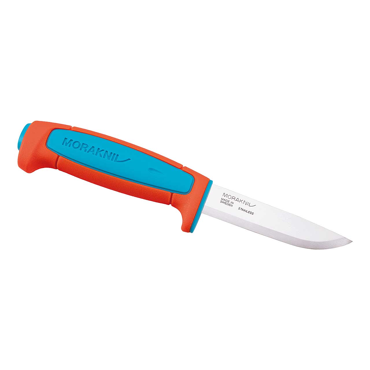 Morakniv Gürtelmesser BASIC 511, nichtrostfreier Carbonstahl, orange-/türkisfarbener Kunststoffgriff, Kunststoffscheide