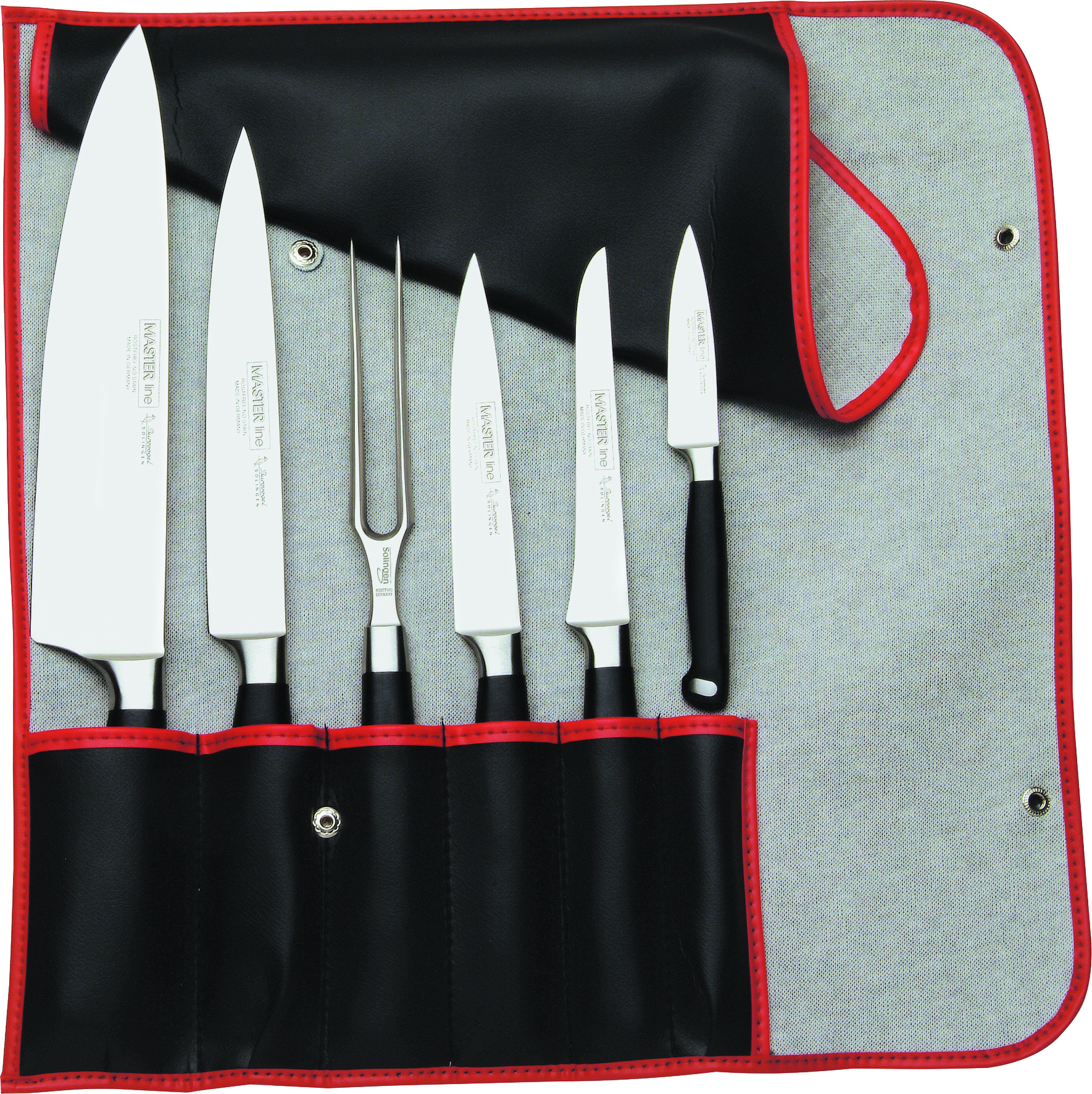 MASTER line - Kochmesser Set in Rolltasche 6 teilig