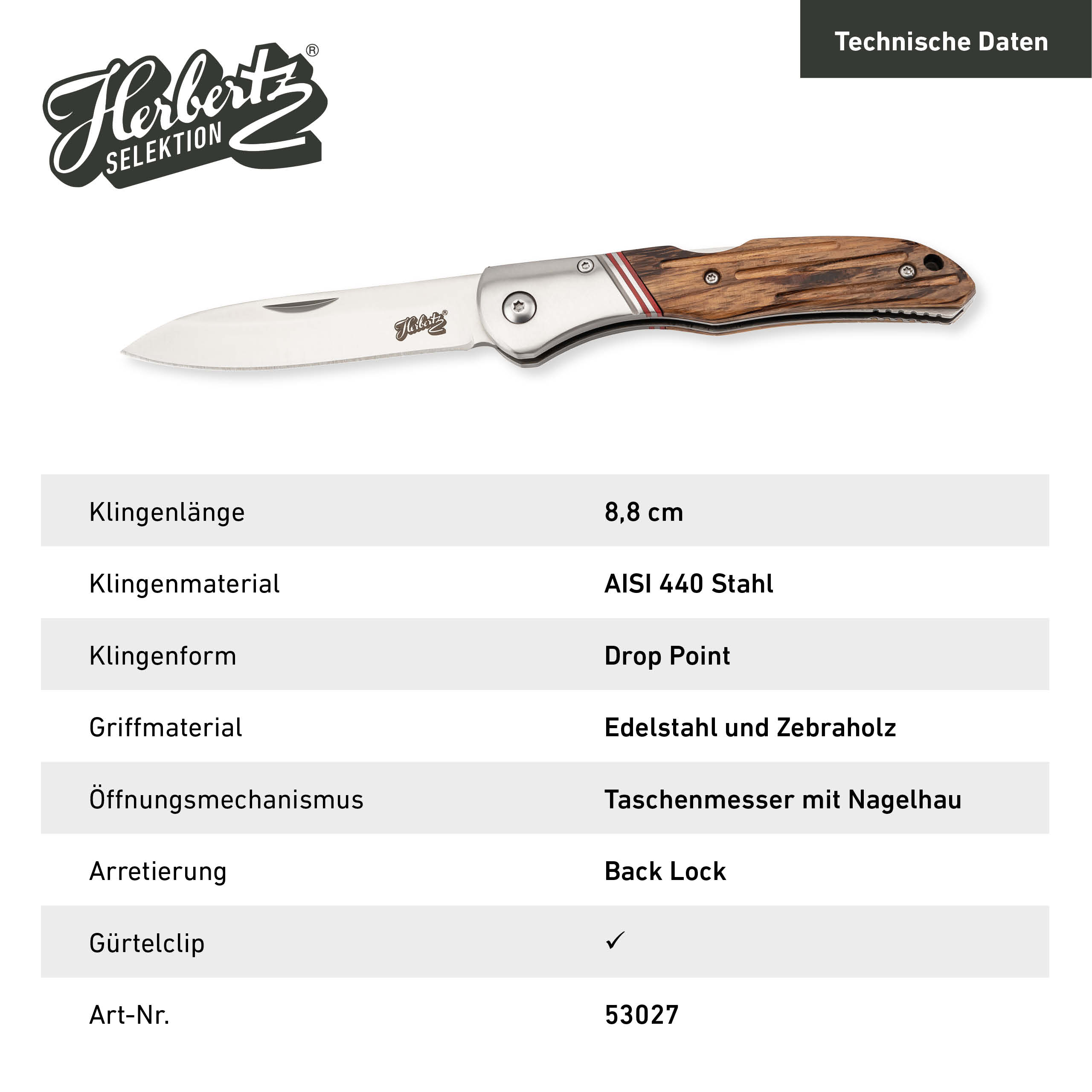 Taschenmesser Zebraholz