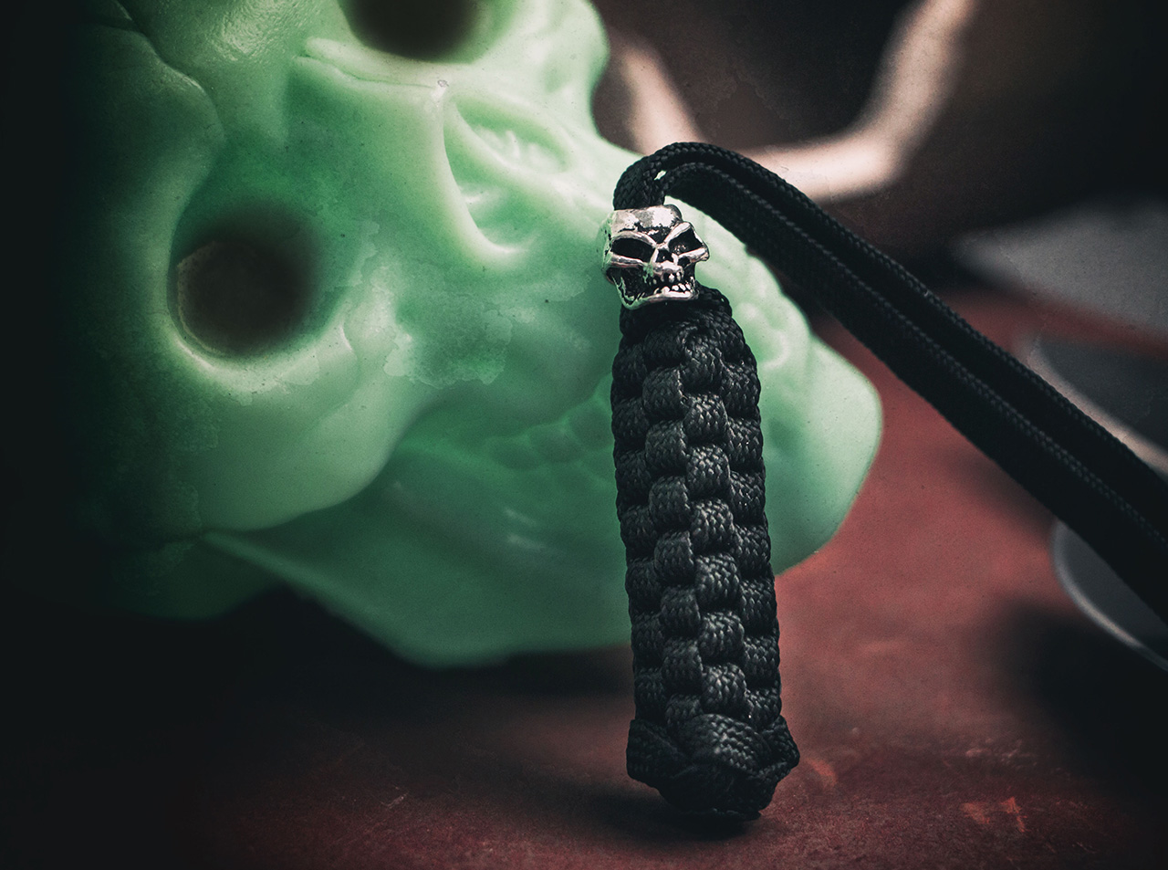 Black Skull Lanyard