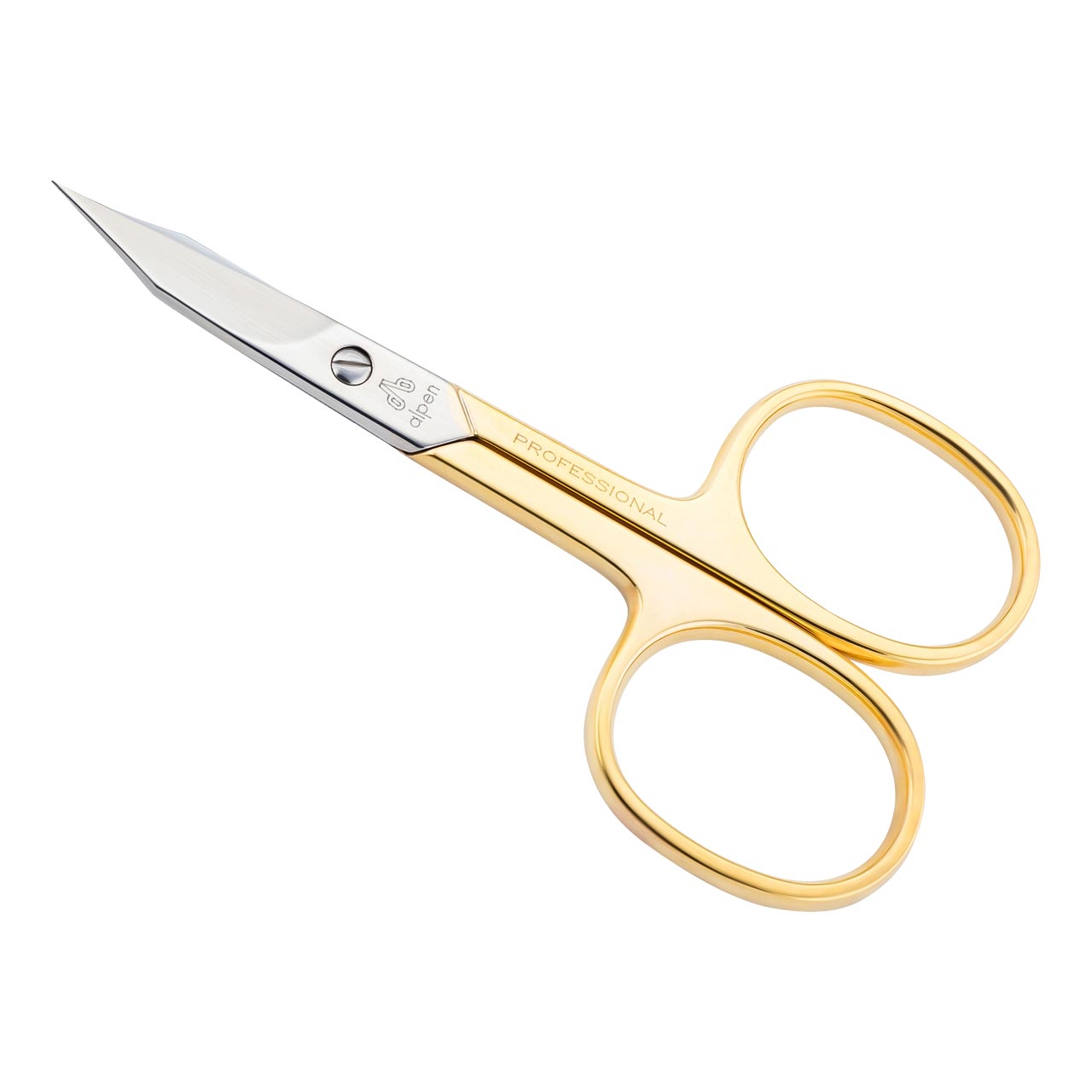 Nagelschere, vernickelt, vergoldet, Turmspitze, 9.0 cm