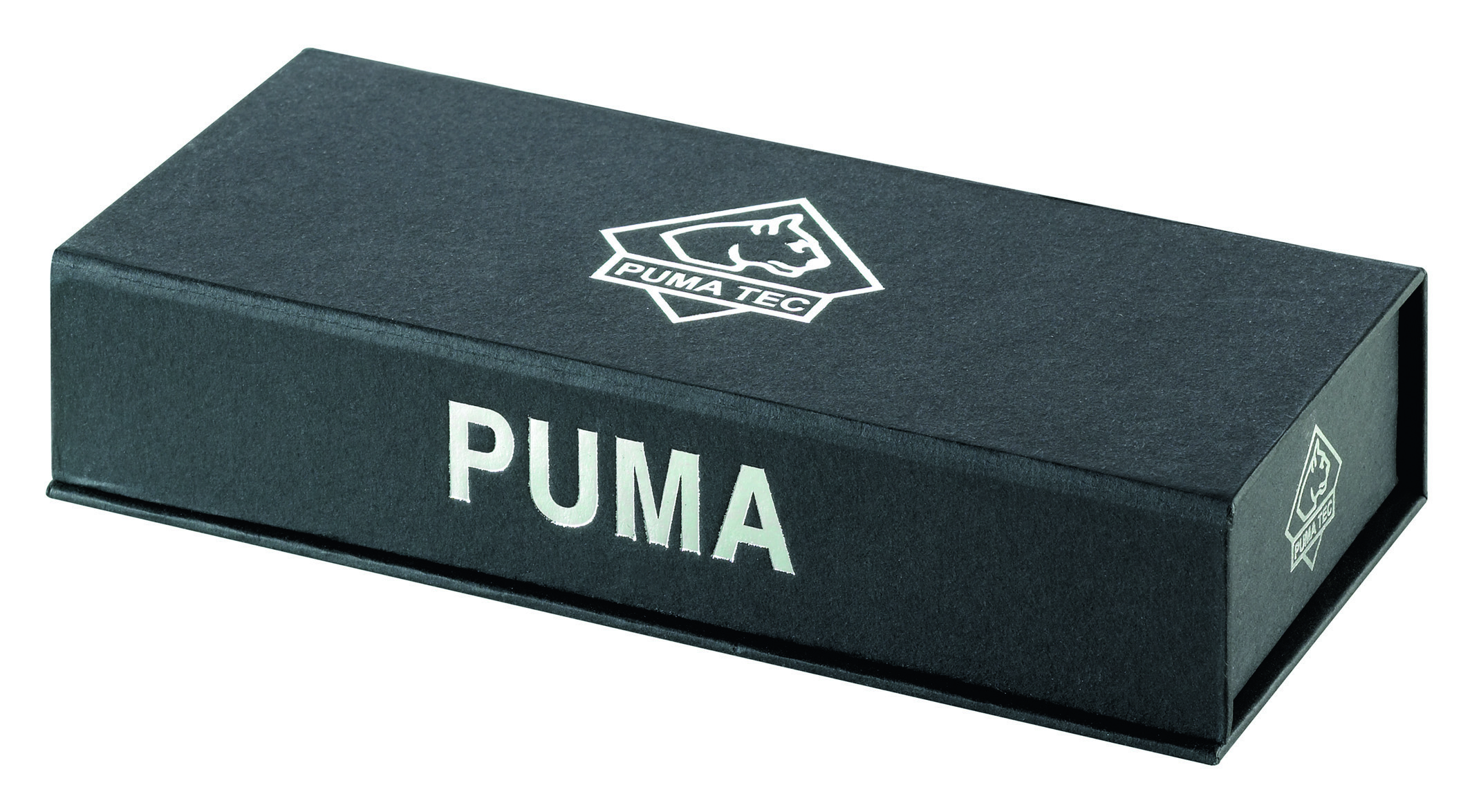Puma TEC Einhandmesser, Damastklinge, Holzgriffschalen, G10-Beschläge
