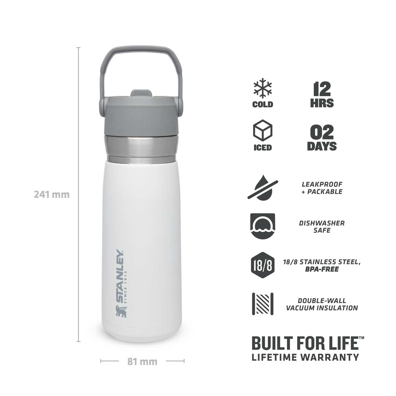 IceFlow Flip Straw Water Bottle 0.65l