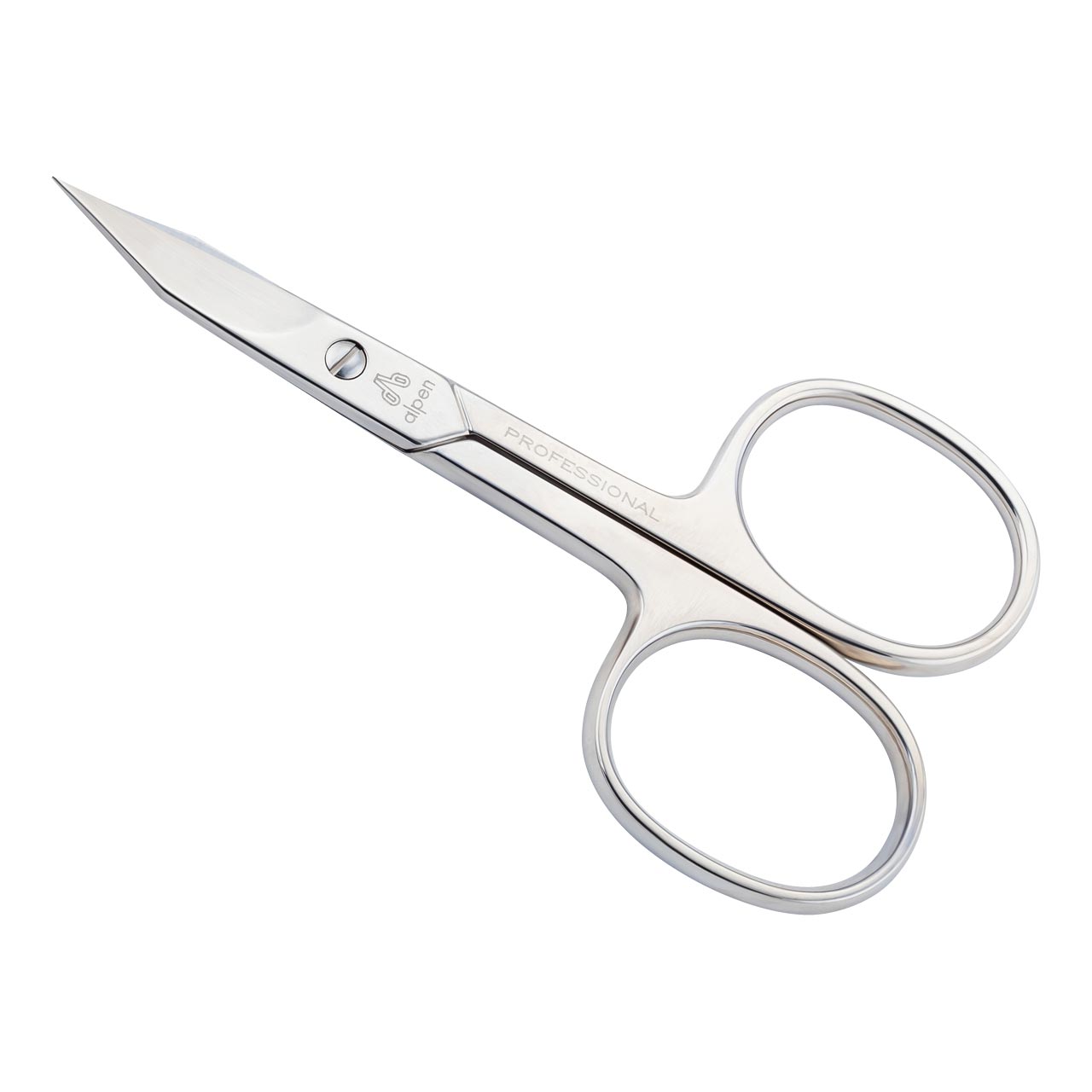 Nagelschere, vernickelt, Turmspitze, gebogen, 9.0 cm