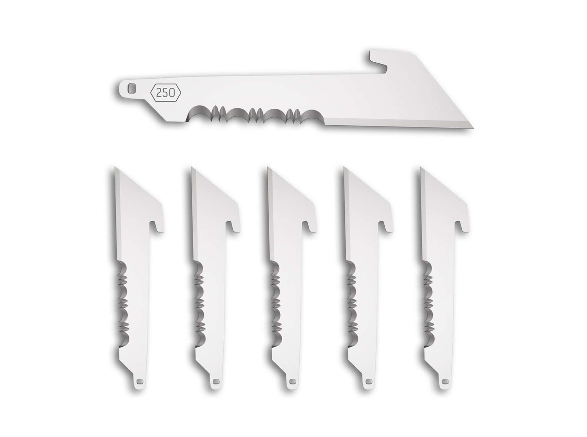 2.5&quote; Serrated Utility Replacement Blades 6-Pack