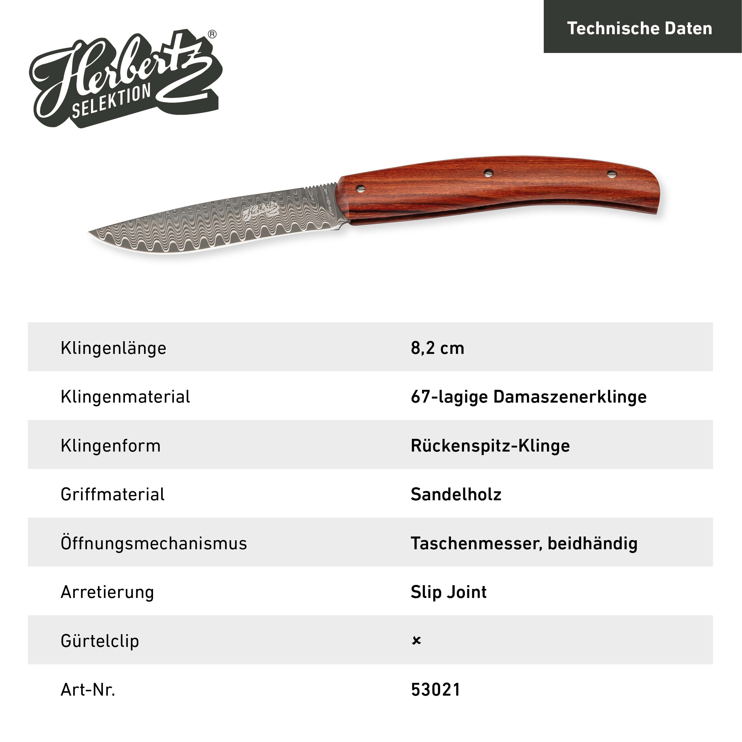 Taschenmesser Damast 53021