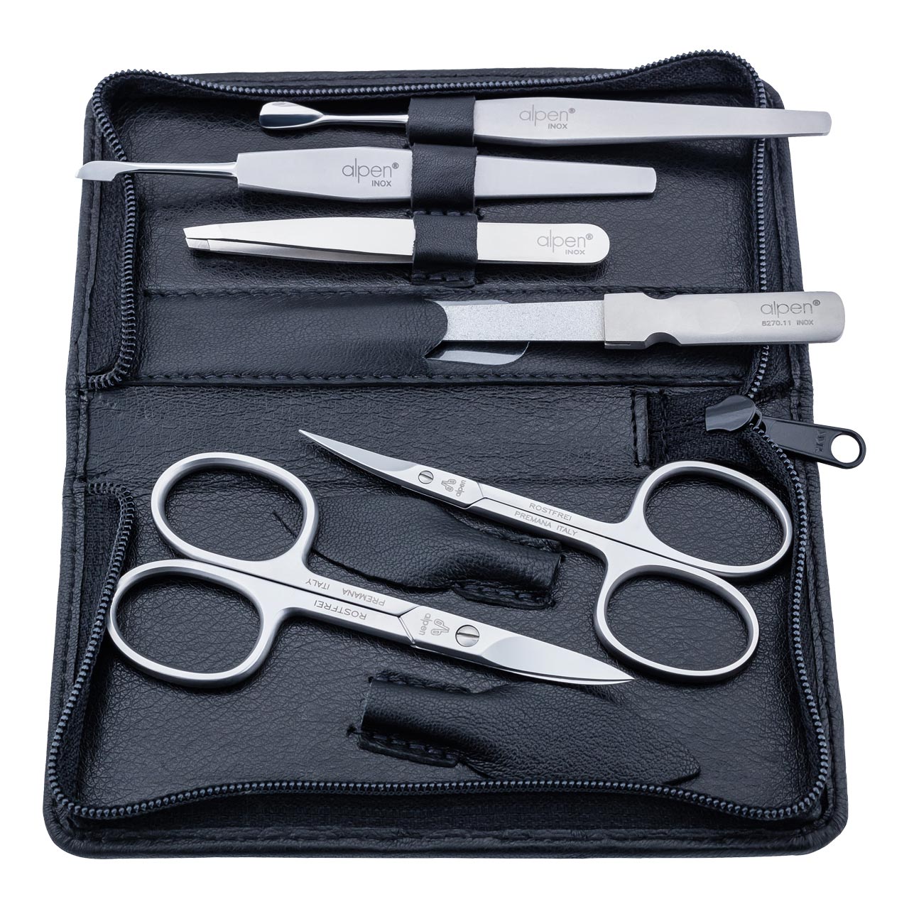 Maniküre-Set 6-teilig, rostfrei, Lederetui Maniküre-Set 6-teilig, rostfrei, Lederetui