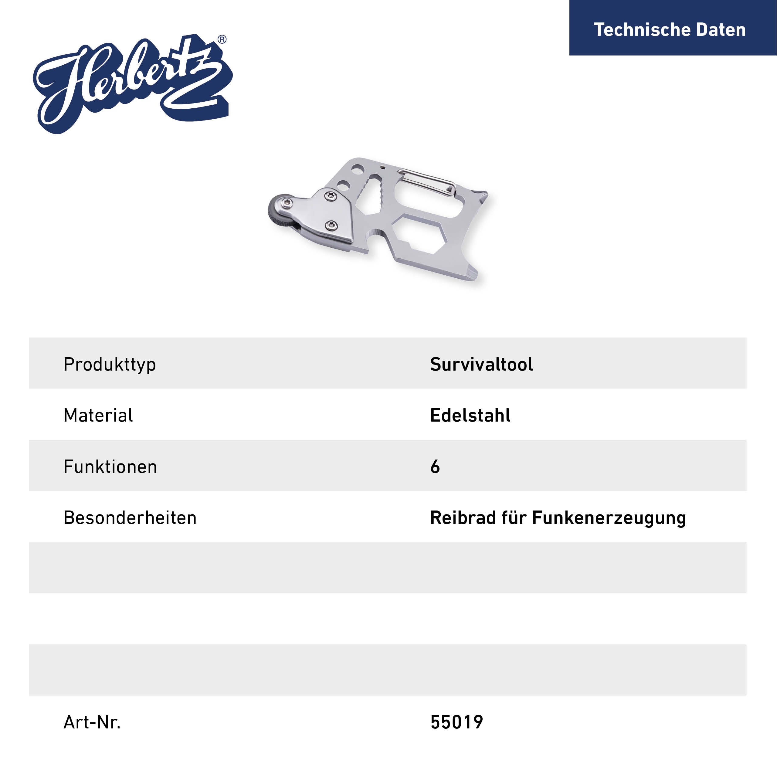 Survival-Tool mit Feuerstarter