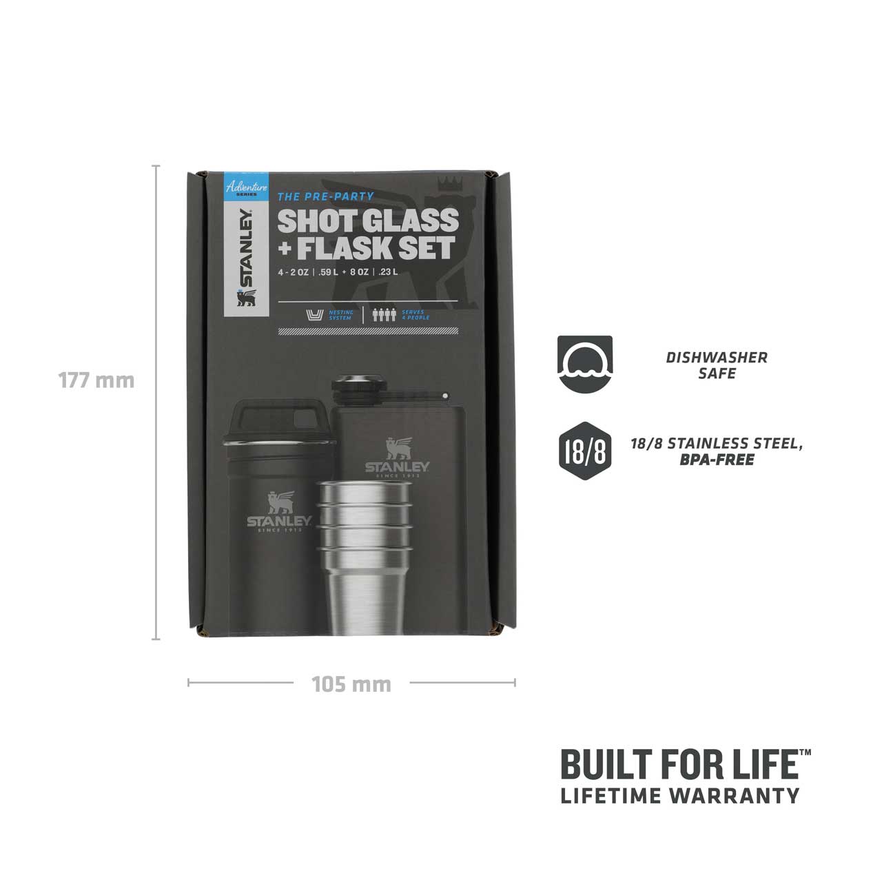 ADVENTURE SHOT & FLASK GIFT SET 236 ml