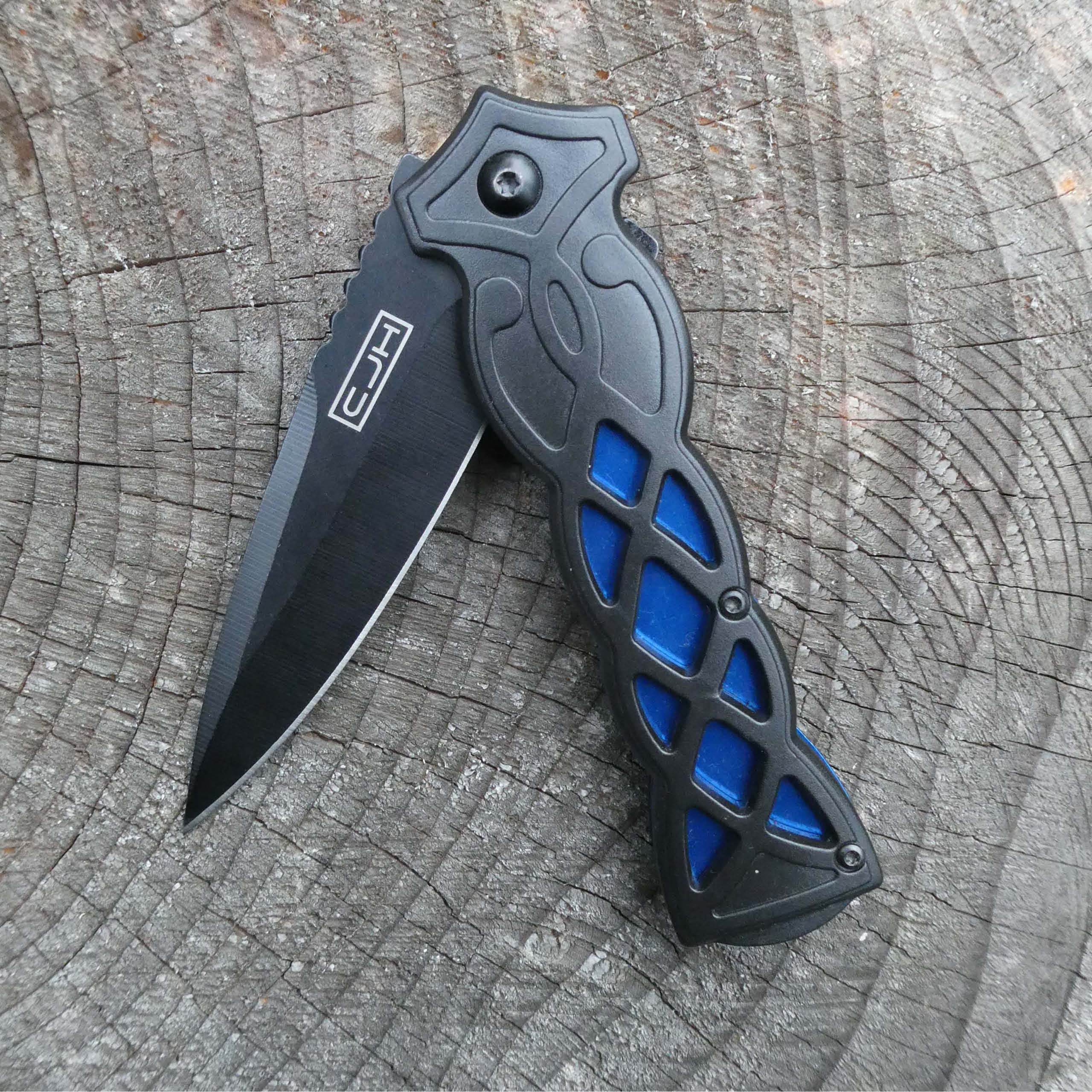 Einhandmesser schwarz/blau