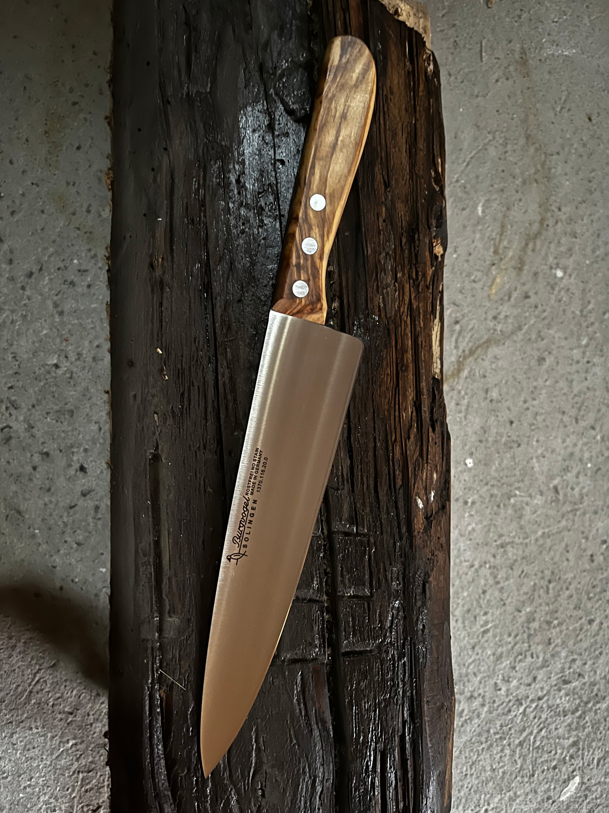 Kochmesser 18 cm Olivenholz