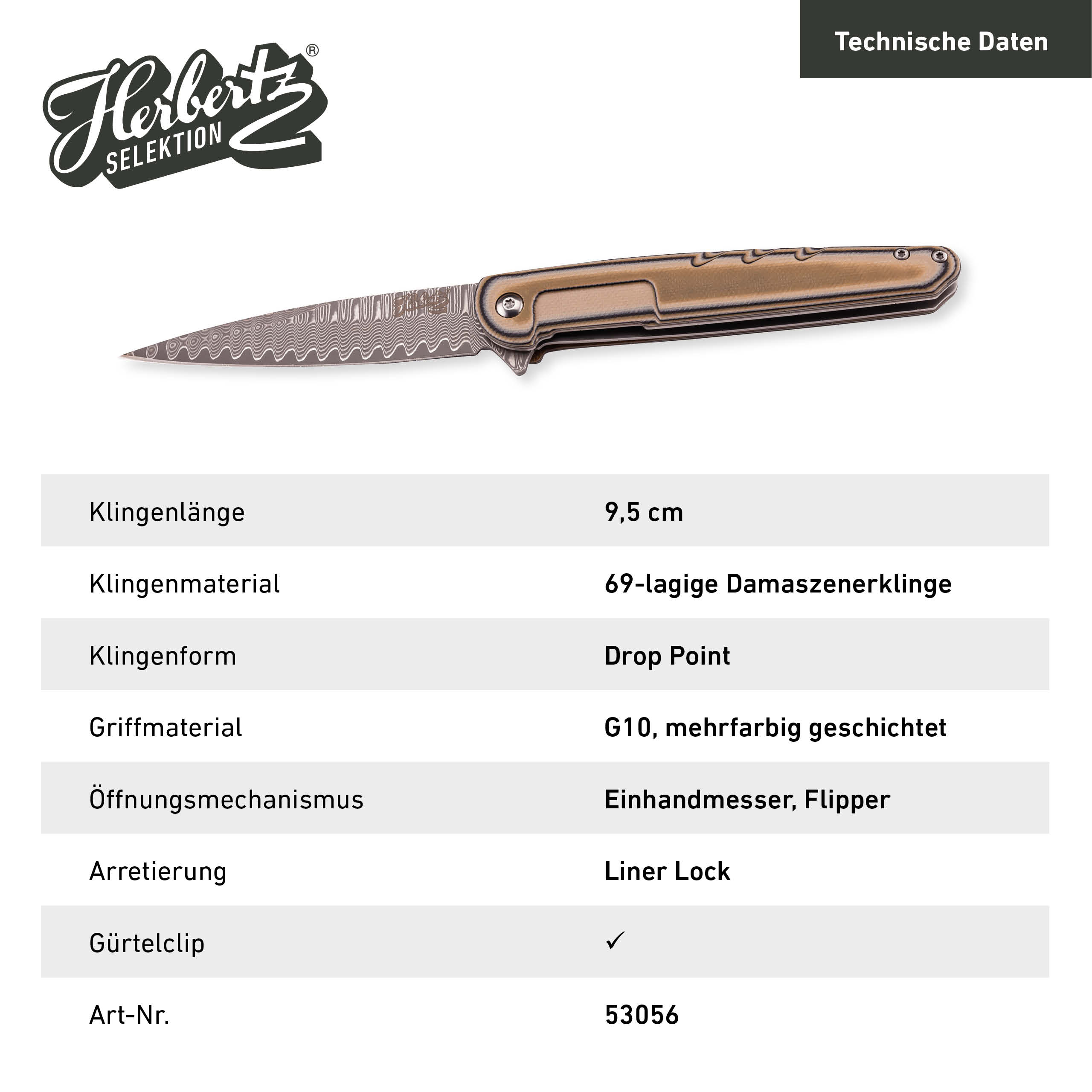 Einhandmesser Damast