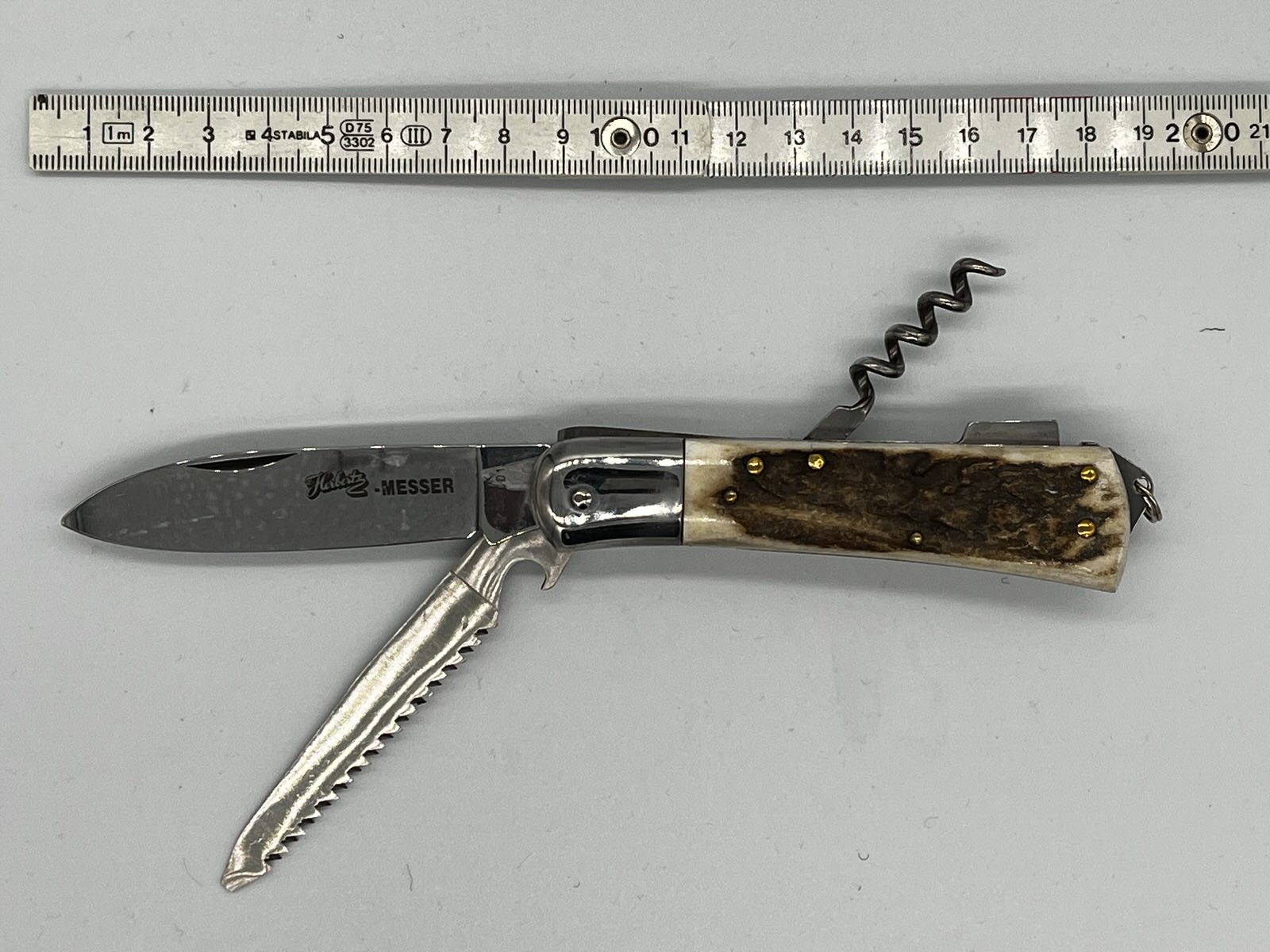 Jagd Taschenmesser, 3teilig, Stahl 1.4116,