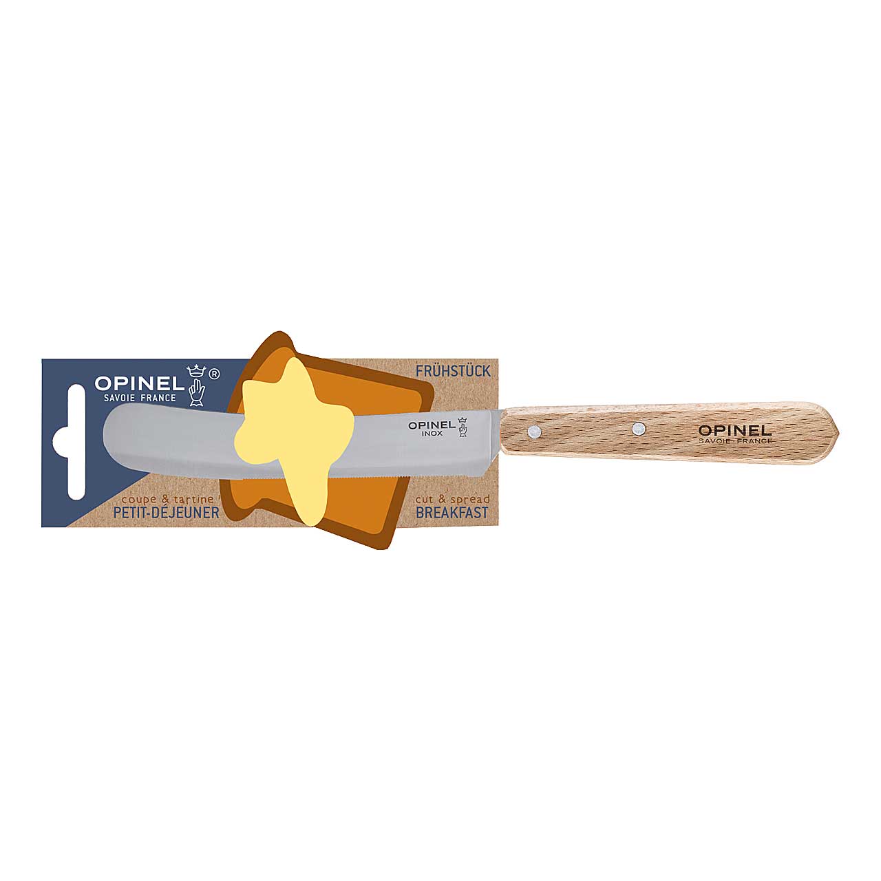 Frühstücksmesser, rostfrei, Buche natur