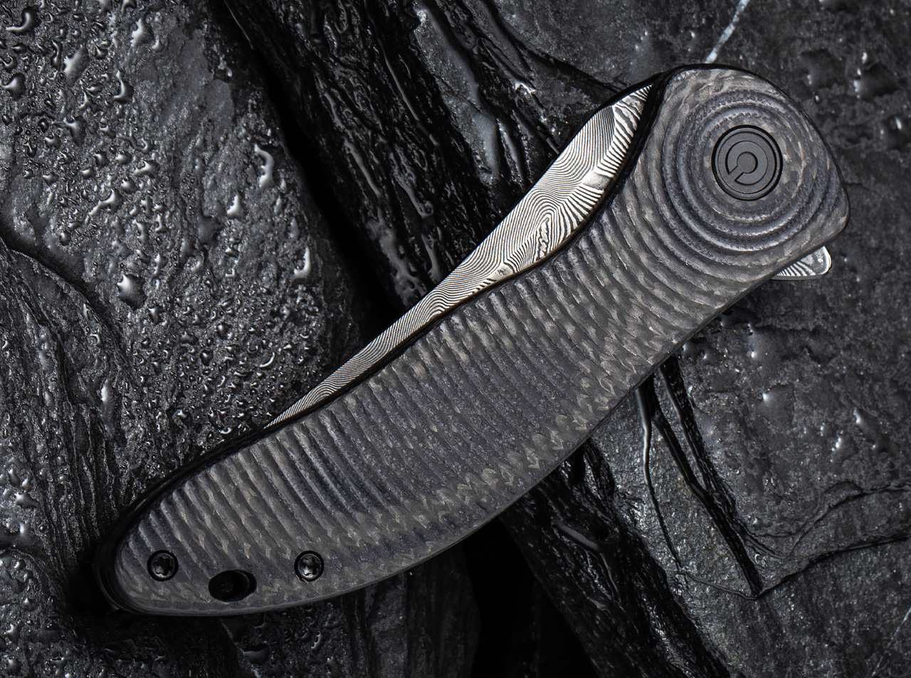 Synergy 3 Damascus G10 CF Black Tanto