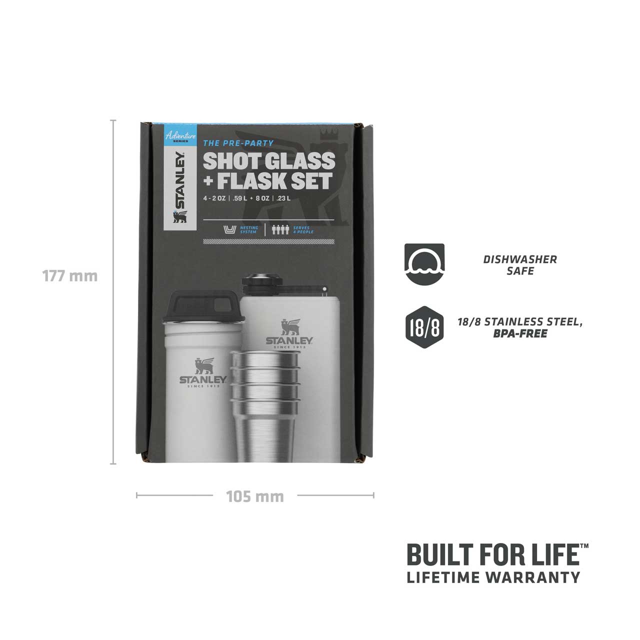 ADVENTURE SHOT & FLASK GIFT SET 236 ml