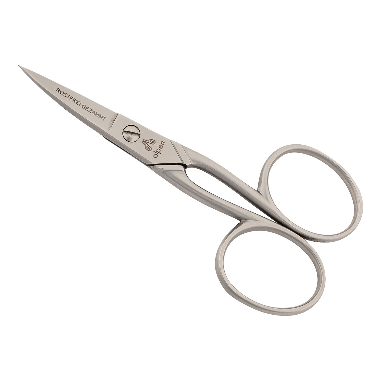 Nagelschere, rostfrei, mattiert, gezahnt, gebogen, 9.0 cm