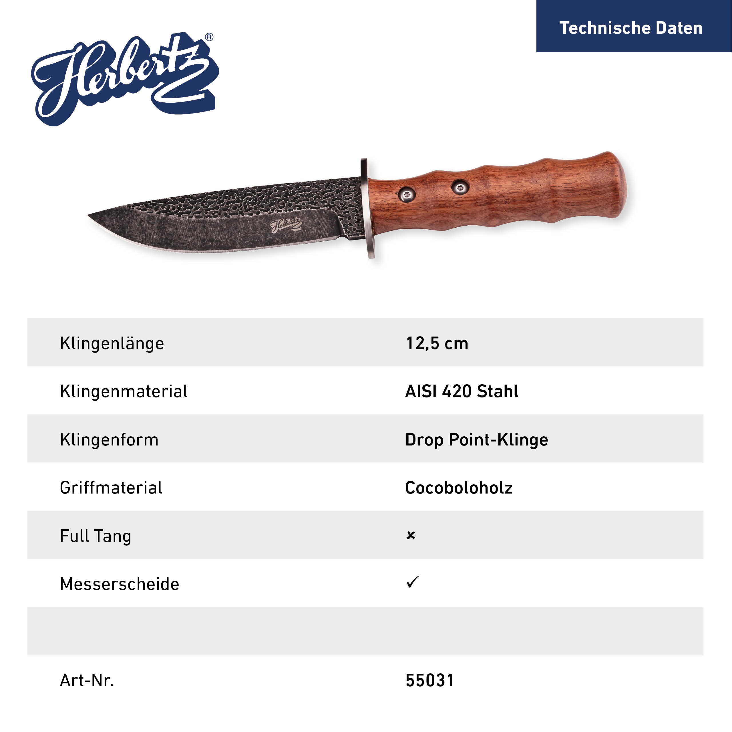 Gürtelmesser, Cocobolo