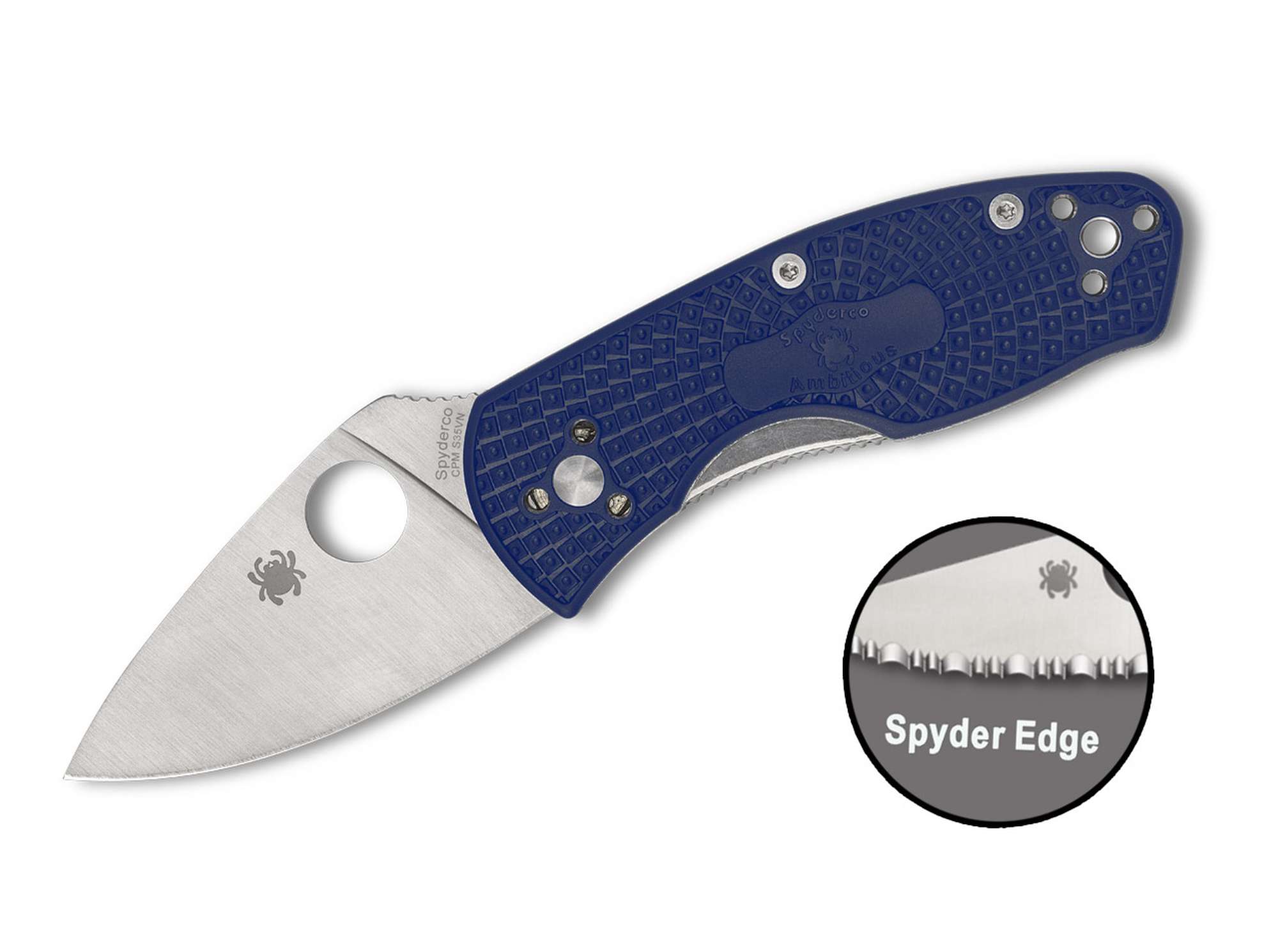 Ambitious Lightweight CPM-S35VN Blue SpyderEdge