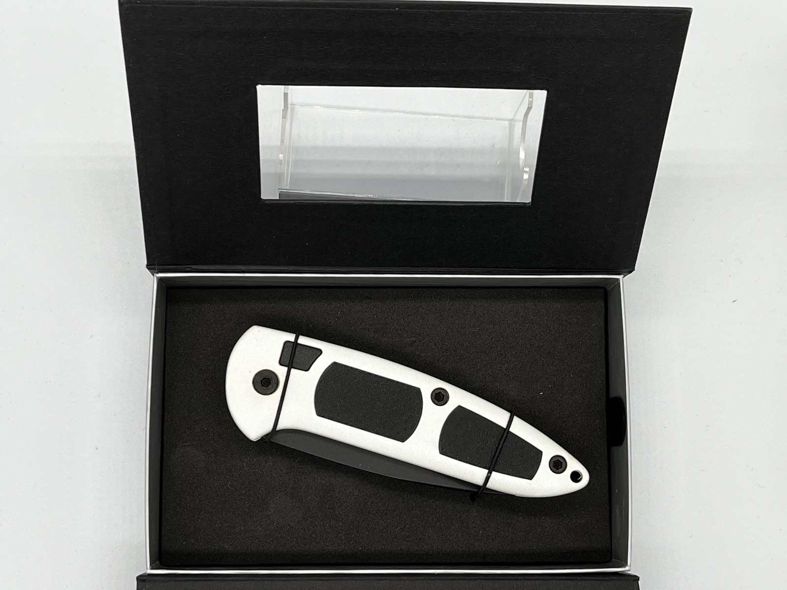 Springmesser Speedlock I in weiß mit schwarzer Klinge