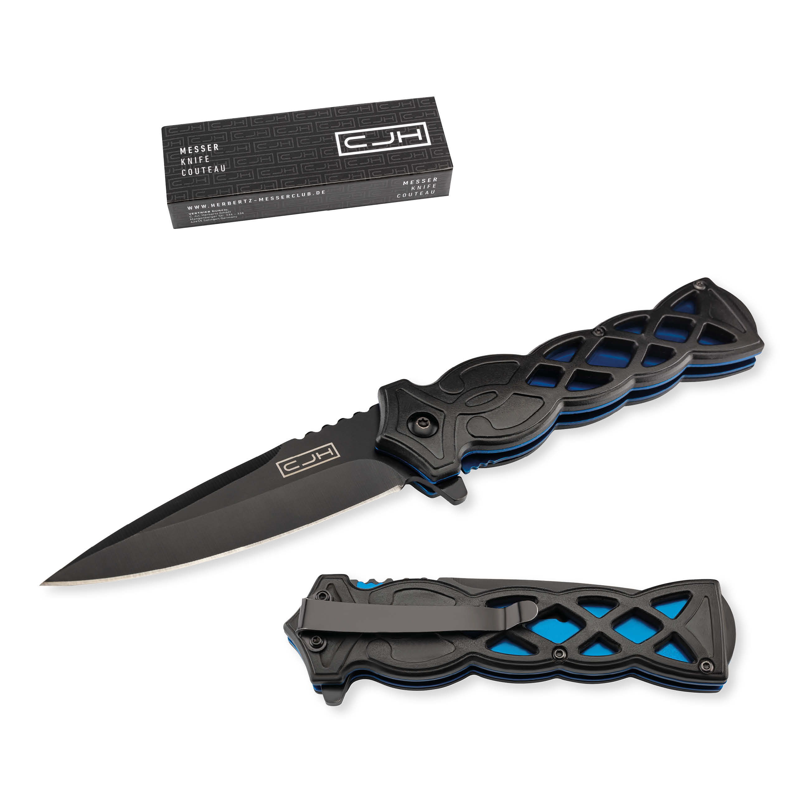 Einhandmesser schwarz/blau