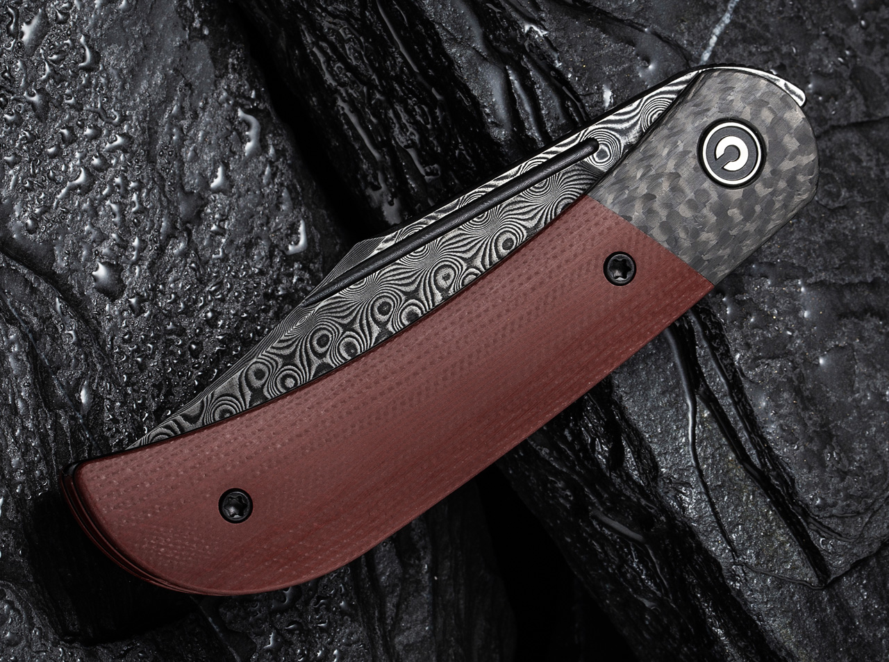 Appalachian Drifter II Damascus G10 Burgundy