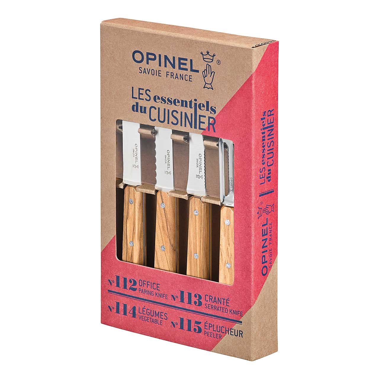 Küchenmesser-Set LES ESSENTIELS Olive, 4-teilig